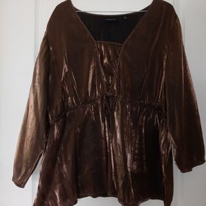 Womens brown 3/4th sleeve blouse size 18/20